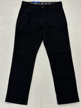 CAT Caterpillar Utility Work Pants Mens 36 x 34 Black Flex Waistband Cell Pocket